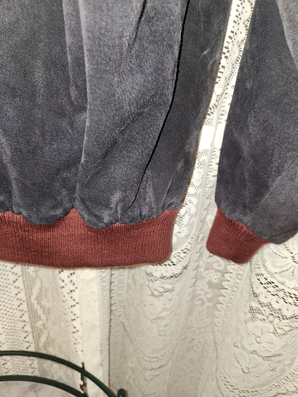 Ssatori Vintage Colorblock Leathet Bomber Jacket in Maroon, Teal & Black MED - Picture 11 of 11